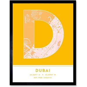 Wee Blue Coo Dubai United Arab Emirates City Map Yellow Colour Block Modern Typography Stylish Letter Framed Word Wall Art Print Poster for Home Décor CITYMAP1 Wee Blue Coo Dubai United Arab Emirates City Map Yellow Colour Block Modern Typography Stylish Letter Framed Word Wall Art Print Poster for Home Décor CITYMAP1