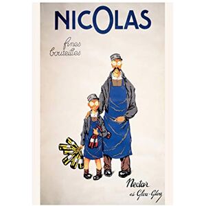Wee Blue Coo Ad Nicolas Wine Merchant Vintner Nectar Bottle Paris Wall Art Print Wee Blue Coo Ad Nicolas Wine Merchant Vintner Nectar Bottle Paris Wall Art Print