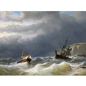 Artery8 Meijer Storm Strait Dover Ships Seascape Painting Unframed Wall Art Print Poster Home Decor Premium Artery8 Meijer Storm Strait Dover Ships Seascape Painting Unframed Wall Art Print Poster Home Decor Premium