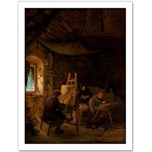 Artery8 Adriaen Van Ostade The Painters Studio Painting Artwork Framed Wall Art Print 18X24 Inch Artery8 Adriaen Van Ostade The Painters Studio Painting Artwork Framed Wall Art Print 18X24 Inch