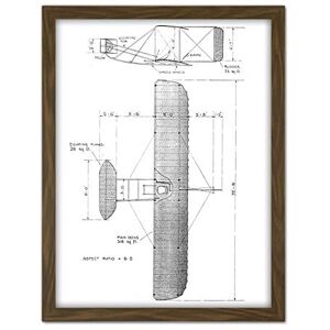 Artery8 Wright Brothers Glider Technical 1909 Drawing Artwork Framed Wall Art Print 18X24 Inch Artery8 Wright Brothers Glider Technical 1909 Drawing Artwork Framed Wall Art Print 18X24 Inch