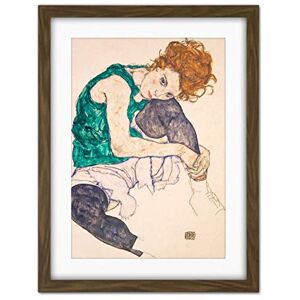 Wee Blue Coo Schiele Seated Woman Legs Drawn Up Adele Herms Artwork Framed Wall Art Print 18X24 Inch Wee Blue Coo Schiele Seated Woman Legs Drawn Up Adele Herms Artwork Framed Wall Art Print 18X24 Inch