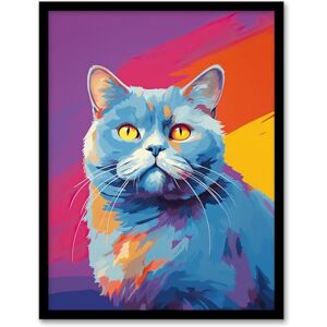 Artery8 British Shorthair Cat Lover Gift Pet Portrait Purple Orange Blue Artwork Painting Artwork Framed Wall Art Print A4 Artery8 British Shorthair Cat Lover Gift Pet Portrait Purple Orange Blue Artwork Painting Artwork Framed Wall Art Print A4