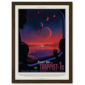 Artery8 Nasa Space Travel Advert Trappist 1E Planet Hop A4 Artwork Framed Wall Art Print Artery8 Nasa Space Travel Advert Trappist 1E Planet Hop A4 Artwork Framed Wall Art Print