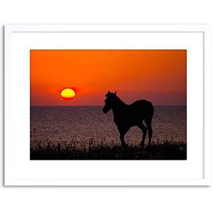Wee Blue Coo PHOTO HORSE PONY SILHOUETTE SUNSET FRAMED PRINT F97X3651 Wee Blue Coo PHOTO HORSE PONY SILHOUETTE SUNSET FRAMED PRINT F97X3651