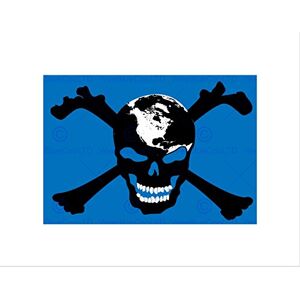 Wee Blue Coo PIRATE SKULL CROSS BONES WORLD MAP BLACK FRAME FRAMED ART PRINT PICTURE B12X9252 Wee Blue Coo PIRATE SKULL CROSS BONES WORLD MAP BLACK FRAME FRAMED ART PRINT PICTURE B12X9252