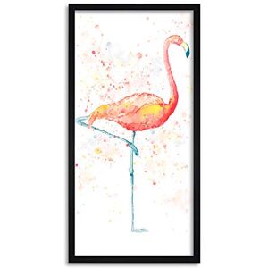 Wee Blue Coo Evry Pink Flamingo Graphic Long Panel Framed Wall Art Print Wee Blue Coo Evry Pink Flamingo Graphic Long Panel Framed Wall Art Print