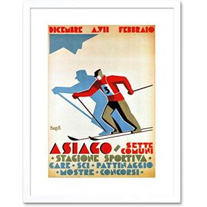 Wee Blue Coo Sport Winter Skiing Asiago Season Italy Vintage Retro Advert Art Framed Wall Art Print Wee Blue Coo Sport Winter Skiing Asiago Season Italy Vintage Retro Advert Art Framed Wall Art Print