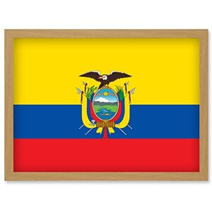 Artery8 - Ecuador National Flag - Light Oak - A4 - Wall Art Print Artery8 - Ecuador National Flag - Light Oak - A4 - Wall Art Print