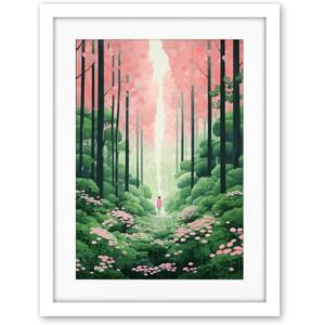 Artery8 Mount Yoshino Cherry Blossom Tree Forest Bright Artwork Baby Pink Green Walk in Nature Trail Artwork Framed Wall Art Print 18X24 Inch Artery8 Mount Yoshino Cherry Blossom Tree Forest Bright Artwork Baby Pink Green Walk in Nature Trail Artwork Framed Wall Art Print 18X24 Inch
