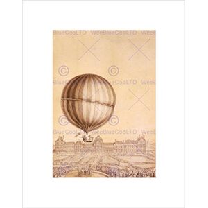 Wee Blue Coo Drawing Hydrogen Balloon Versailles Paris Transport Framed Art Print B12X9785 Wee Blue Coo Drawing Hydrogen Balloon Versailles Paris Transport Framed Art Print B12X9785
