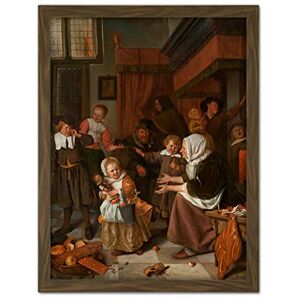 Artery8 Steen The Feast Of St Nicholas Children Painting Artwork Framed Wall Art Print 18X24 Inch Artery8 Steen The Feast Of St Nicholas Children Painting Artwork Framed Wall Art Print 18X24 Inch