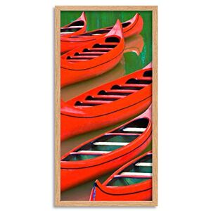 Wee Blue Coo Red Canoes Boat Lake Long Panel Framed Wall Art Print Wee Blue Coo Red Canoes Boat Lake Long Panel Framed Wall Art Print