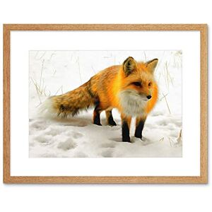 Wee Blue Coo Photo Painting Red Fox Winter Snow Cute Framed Wall Art Print Wee Blue Coo Photo Painting Red Fox Winter Snow Cute Framed Wall Art Print
