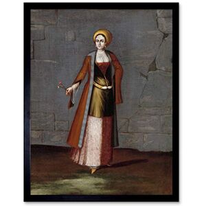 Artery8 Vanmour Woman From The Island Of Tinos Painting Art Print Framed Poster Wall Decor 12x16 inch Artery8 Vanmour Woman From The Island Of Tinos Painting Art Print Framed Poster Wall Decor 12x16 inch