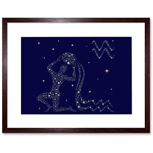 Wee Blue Coo Painting Illustration Zodiac Star Sign Aquarius Water Framed Wall Art Print Wee Blue Coo Painting Illustration Zodiac Star Sign Aquarius Water Framed Wall Art Print