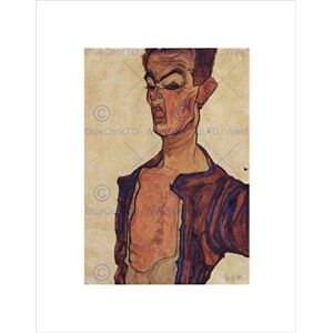 Wee Blue Coo Egon Schiele Self Portrait A Grimace Scissoring Wall Art Print Wee Blue Coo Egon Schiele Self Portrait A Grimace Scissoring Wall Art Print