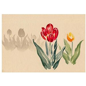 Wee Blue Coo Painting Japan Abstract Flower Tulip Red Koitsu Wall Art Print Wee Blue Coo Painting Japan Abstract Flower Tulip Red Koitsu Wall Art Print