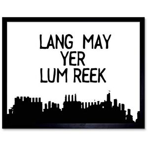 Wee Blue Coo Lang May Yer Lum Reek Chimney Scotland Smoke Saying Scottish Art Print Framed Poster Wall Decor 12X16 Inch Wee Blue Coo Lang May Yer Lum Reek Chimney Scotland Smoke Saying Scottish Art Print Framed Poster Wall Decor 12X16 Inch