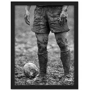 Wee Blue Coo Rugby Player Ball Mud Bowl Artwork Framed Wall Art Print 18X24 Inch Wee Blue Coo Rugby Player Ball Mud Bowl Artwork Framed Wall Art Print 18X24 Inch