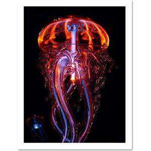 Wee Blue Coo Nature Animal Jellyfish Neon Light Effect Large Framed Art Print Poster Wall Decor 18x24 inch Wee Blue Coo Nature Animal Jellyfish Neon Light Effect Large Framed Art Print Poster Wall Decor 18x24 inch
