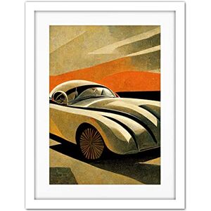 Doppelganger33 LTD Art Deco Vintage Sports Car Sunset Illustration Artwork Framed Wall Art Print 18X24 Inch Doppelganger33 LTD Art Deco Vintage Sports Car Sunset Illustration Artwork Framed Wall Art Print 18X24 Inch
