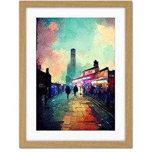 Doppelganger33 LTD Brick Lane London 1960's Night Street Scene Oil Painting Artwork Framed Wall Art Print 18X24 Inch Doppelganger33 LTD Brick Lane London 1960's Night Street Scene Oil Painting Artwork Framed Wall Art Print 18X24 Inch