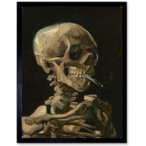 Wee Blue Coo Van Gogh Head Skeleton Burning Cigarette Art Print Framed Poster Wall Decor 12x16 inch Wee Blue Coo Van Gogh Head Skeleton Burning Cigarette Art Print Framed Poster Wall Decor 12x16 inch