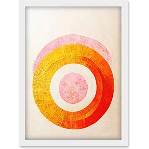 Doppelganger33 LTD Boho Abstract Line Painting Pastel Patterned Autumn Circles Of Pink, Yellow And Orange Artwork Framed Wall Art Print A4 Doppelganger33 LTD Boho Abstract Line Painting Pastel Patterned Autumn Circles Of Pink, Yellow And Orange Artwork Framed Wall Art Print A4