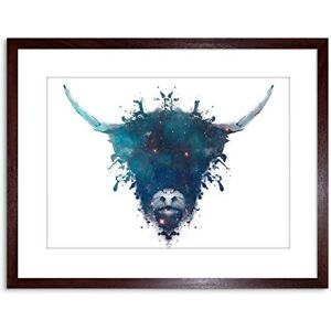 Wee Blue Coo Ink Splat Highland Cow Picture Framed Wall Art Print Wee Blue Coo Ink Splat Highland Cow Picture Framed Wall Art Print