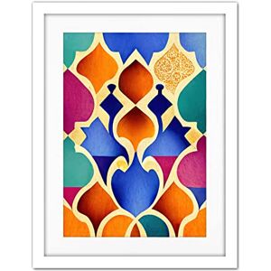 Doppelganger33 LTD Islamic Arabesque Beautiful Colourful Pattern Artwork Framed Wall Art Print 18X24 Inch Doppelganger33 LTD Islamic Arabesque Beautiful Colourful Pattern Artwork Framed Wall Art Print 18X24 Inch