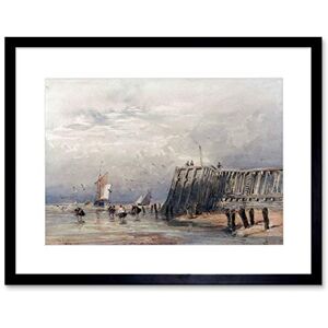Wee Blue Coo Painting Seascape Industry Cox Barges Shrimpers Pier Framed Wall Art Print Wee Blue Coo Painting Seascape Industry Cox Barges Shrimpers Pier Framed Wall Art Print