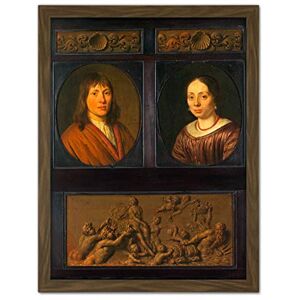 Artery8 Van Slingelandt Portraits Man And A Woman Painting Artwork Framed Wall Art Print 18X24 Inch Artery8 Van Slingelandt Portraits Man And A Woman Painting Artwork Framed Wall Art Print 18X24 Inch