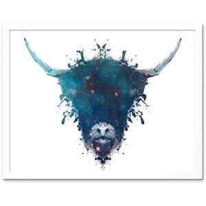 Wee Blue Coo Ink Splat Highland Cow Art Print Framed Poster Wall Decor 12x16 inch Wee Blue Coo Ink Splat Highland Cow Art Print Framed Poster Wall Decor 12x16 inch