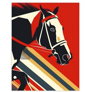 Artery8 Racehorse Animal Racing Horse Bold Geometric Living Room Extra Large XL Wall Art Poster Print Artery8 Racehorse Animal Racing Horse Bold Geometric Living Room Extra Large XL Wall Art Poster Print