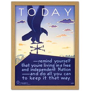 Fine Art Prints Miller War WWII USA Remind Yourself Eagle Advert Artwork Framed Wall Art Print 18X24 Inch Fine Art Prints Miller War WWII USA Remind Yourself Eagle Advert Artwork Framed Wall Art Print 18X24 Inch