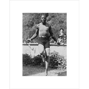 Wee Blue Coo VINTAGE JACK JOHNSON SKIP BOXER SPORT NEW BLACK FRAMED ART PRINT B12X11779 Wee Blue Coo VINTAGE JACK JOHNSON SKIP BOXER SPORT NEW BLACK FRAMED ART PRINT B12X11779