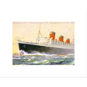 Wee Blue Coo PAINTING SHIP SAIL BOAT RMS QUEEN MARY BLACK FRAMED ART PRINT PICTURE B12X12580 Wee Blue Coo PAINTING SHIP SAIL BOAT RMS QUEEN MARY BLACK FRAMED ART PRINT PICTURE B12X12580