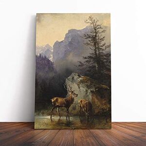 Big Box Art Canvas Print Wall Art Friedrich Gauermann Deer and Stag Mounted & Stretched Box Frame Picture Home Decor for Kitchen, Living Room, Bedroom, Hallway, Multi-Colour, 30x20 Inch Big Box Art Canvas Print Wall Art Friedrich Gauermann Deer and Stag Mounted & Stretched Box Frame Picture Home Decor for Kitchen, Living Room, Bedroom, Hallway, Multi-Colour, 30x20 Inch