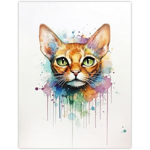 Artery8 Abyssinian Cat Lovers Gift Watercolour Pet Portrait Painting Artwork Extra Large XL Wall Art Poster Print Artery8 Abyssinian Cat Lovers Gift Watercolour Pet Portrait Painting Artwork Extra Large XL Wall Art Poster Print