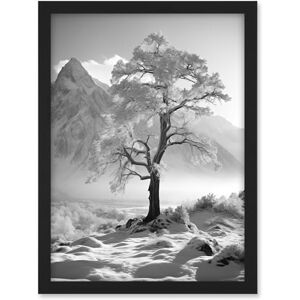 Artery8 Frozen Tree in Snowy Mountain Landscape Bright Black and White Photograph Winter Sunrise Crisp Morning Light Artwork Framed A3 Wall Art Print Artery8 Frozen Tree in Snowy Mountain Landscape Bright Black and White Photograph Winter Sunrise Crisp Morning Light Artwork Framed A3 Wall Art Print