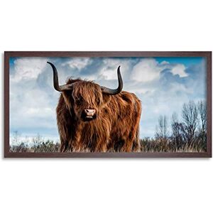 Wee Blue Coo Scottish Highland Coo Cow Long Panel Framed Wall Art Print Wee Blue Coo Scottish Highland Coo Cow Long Panel Framed Wall Art Print