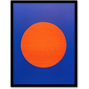 Wee Blue Coo Tangerine Sunrise Minimalist Circle Blue Amber Sun Colour Block Painting Artwork Framed Wall Art Print A4 Wee Blue Coo Tangerine Sunrise Minimalist Circle Blue Amber Sun Colour Block Painting Artwork Framed Wall Art Print A4