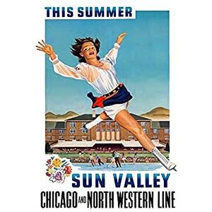 Wee Blue Coo Travel Sun Valley Summer Skating Ice Rail Train Rink USA Wall Art Print Wee Blue Coo Travel Sun Valley Summer Skating Ice Rail Train Rink USA Wall Art Print