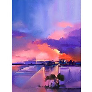 Wee Blue Coo Abstract Sunset on Lake Large Wall Art Print Canvas Premium Poster Wee Blue Coo Abstract Sunset on Lake Large Wall Art Print Canvas Premium Poster