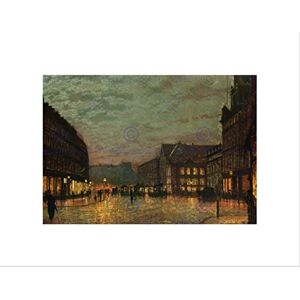 Wee Blue Coo John Atkinson Grimshaw Boar Lane Leeds Lamplight 1881 Wall Art Print Wee Blue Coo John Atkinson Grimshaw Boar Lane Leeds Lamplight 1881 Wall Art Print