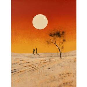 Artery8 Desert Landscape Sunset Sun Oil Painting Amber Orange Yellow Windswept Dunes Extra Large XL Wall Art Poster Print Artery8 Desert Landscape Sunset Sun Oil Painting Amber Orange Yellow Windswept Dunes Extra Large XL Wall Art Poster Print