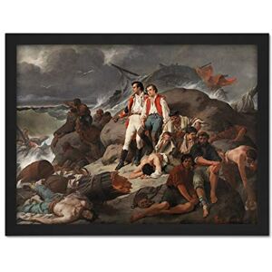 Fine Art Prints Cabot Battle Trafalgar Episode Shipwreck Painting Large Framed Art Print Poster Wall Decor 18x24 in Fine Art Prints Cabot Battle Trafalgar Episode Shipwreck Painting Large Framed Art Print Poster Wall Decor 18x24 in