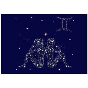 Wee Blue Coo Painting Illustration Zodiac Star Sign Gemini Twins Wall Art Print Wee Blue Coo Painting Illustration Zodiac Star Sign Gemini Twins Wall Art Print