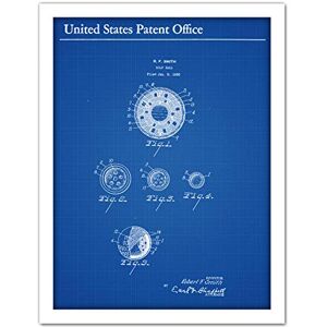 Artery8 Smith Golf Ball 1939 Vintage Sport Patent Plan Artwork Framed Wall Art Print 18X24 Inch Artery8 Smith Golf Ball 1939 Vintage Sport Patent Plan Artwork Framed Wall Art Print 18X24 Inch